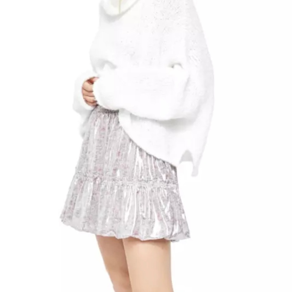 Free People Metallic Bubble Mini Skirt Medium